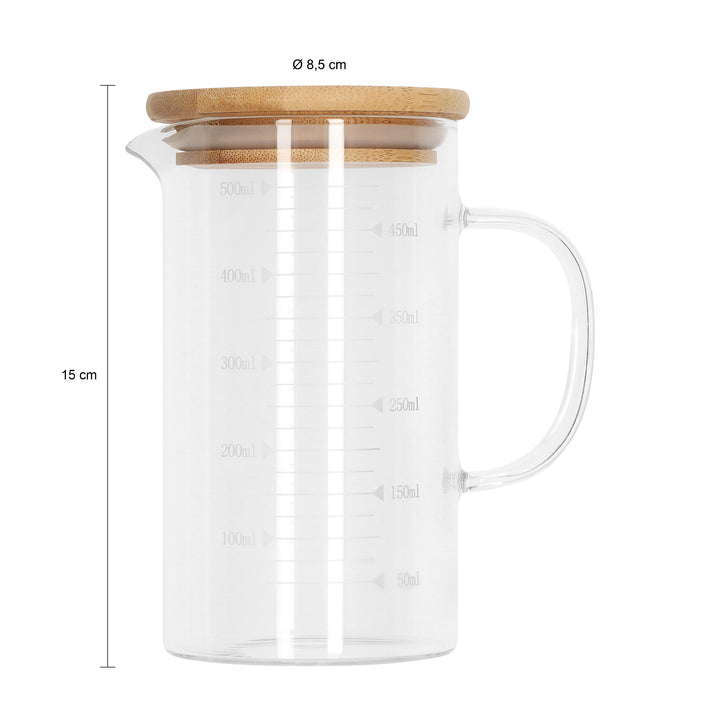 Krumble Maatbeker glas met deksel - 500 ml (1)