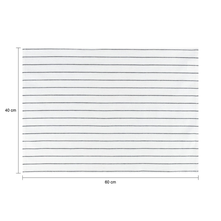 Krumble Theedoek met streeppatroon - 40 x 60 cm - Katoen - Wit (1)