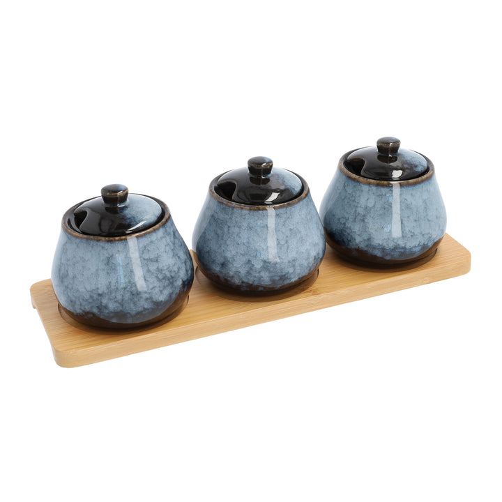 Krumble Voorraadpotten - Set van 3 - Keramisch - Blauw