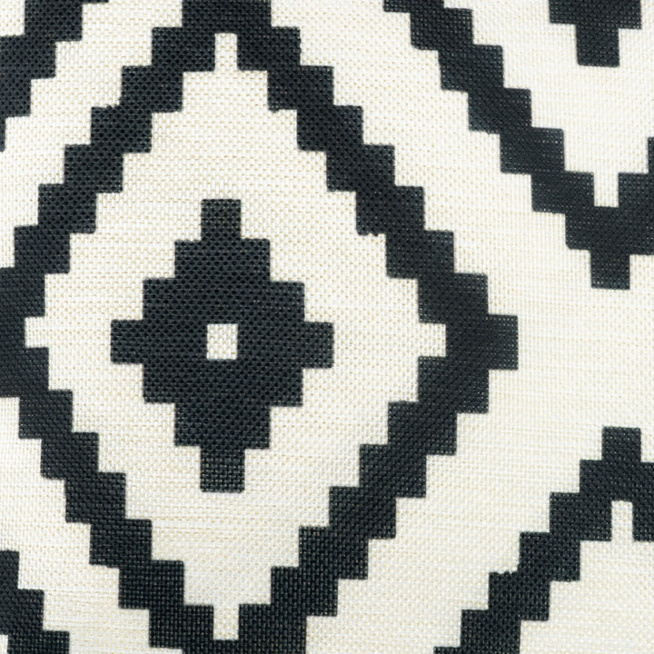 QUVIO Kussenhoes met ruit patroon (dikke lijnen), 45 x 45cm - Zwart / beige (3)