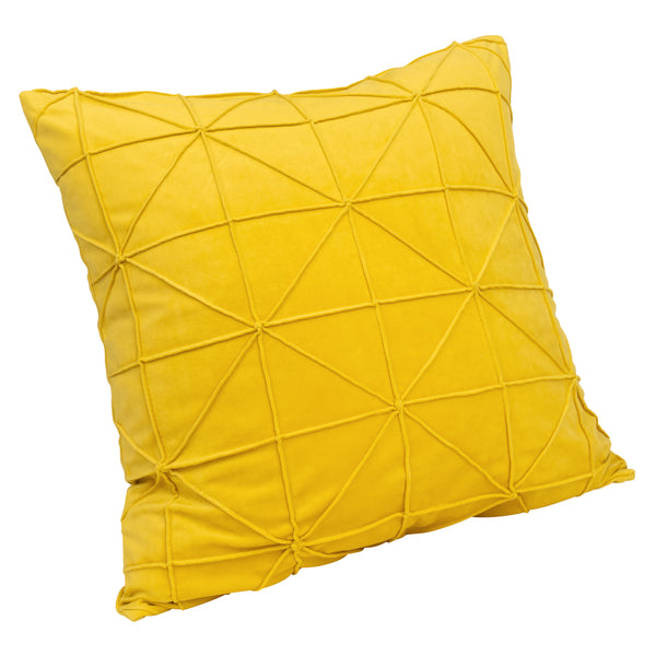 QUVIO Kussenhoes met grafisch patroon - 50 x 50 cm - Fluweel - Okergeel