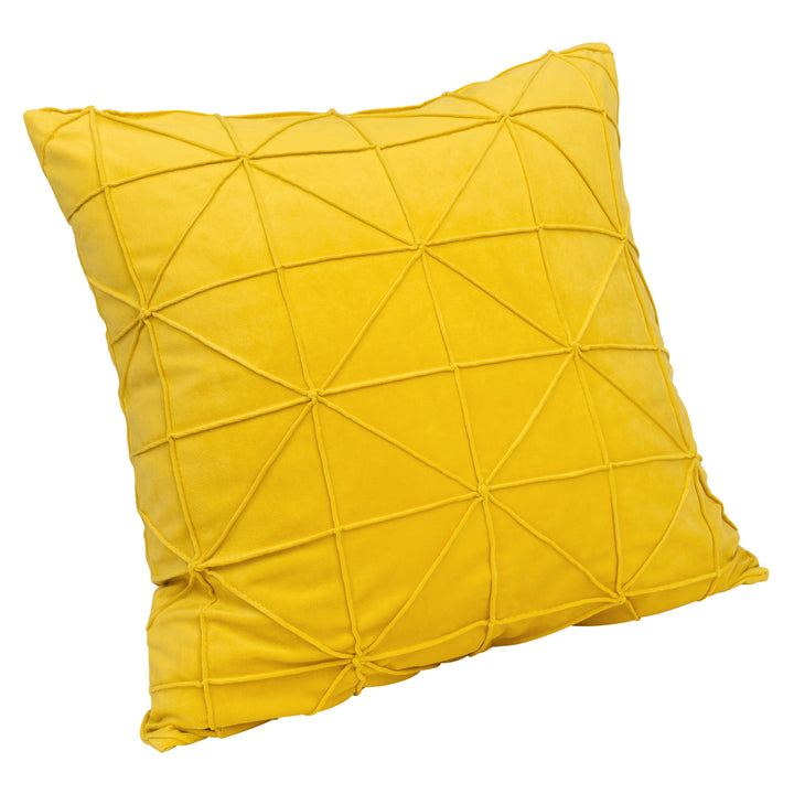 QUVIO Kussenhoes met grafisch patroon - 50 x 50 cm - Fluweel - Okergeel