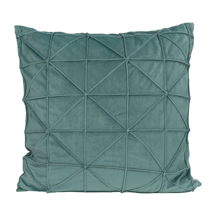 QUVIO Kussenhoes met grafisch patroon - 50 x 50 cm - Fluweel - Eucalyptus groen (1)