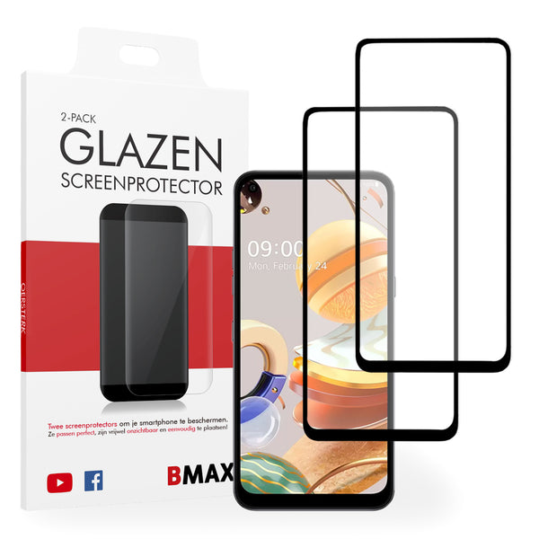 2-pack BMAX LG K61 Screenprotector - Gehard glas - Full Cover