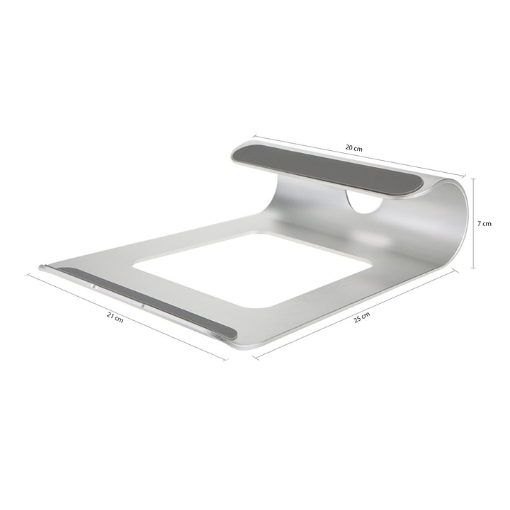 QUVIO Aluminium laptop standaard - Zilver - Klein (1)