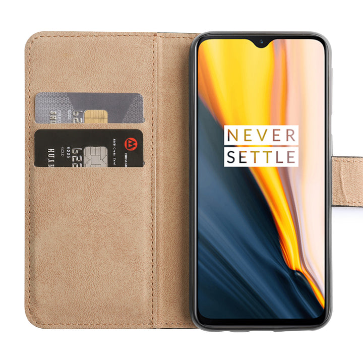 BMAX Leren flip case hoesje voor OnePlus 7 - Zwart (3)