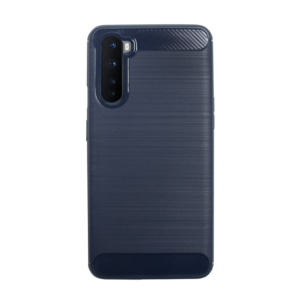 BMAX Carbon soft case hoesje voor One Plus Nord - Blue/Blauw