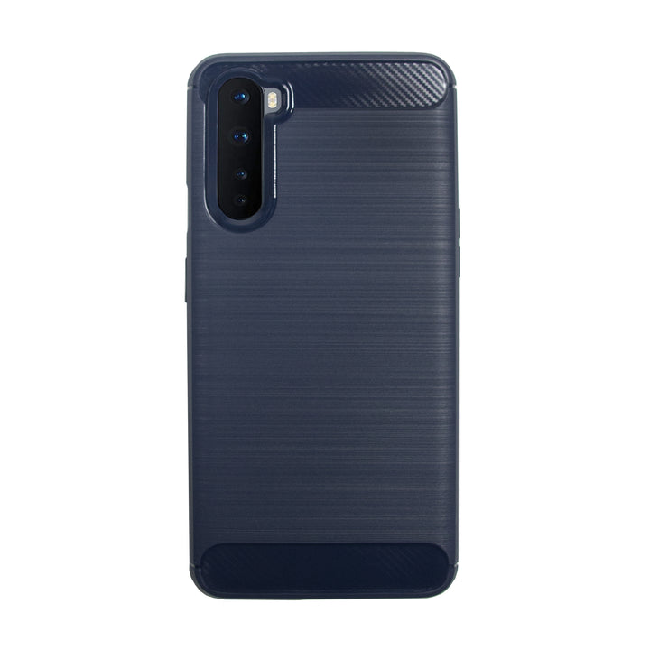 BMAX Carbon soft case hoesje voor One Plus Nord - Blue/Blauw