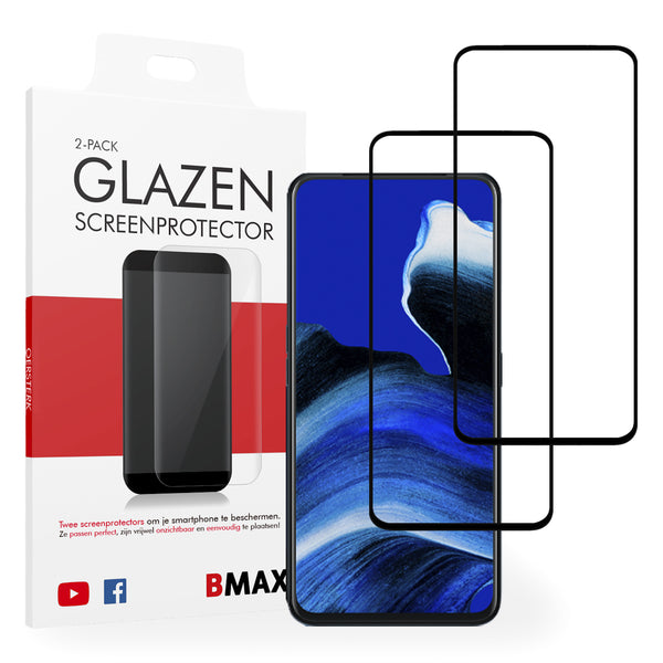 2-pack BMAX OPPO Reno 2Z Screenprotector - Gehard glas - Full Cover