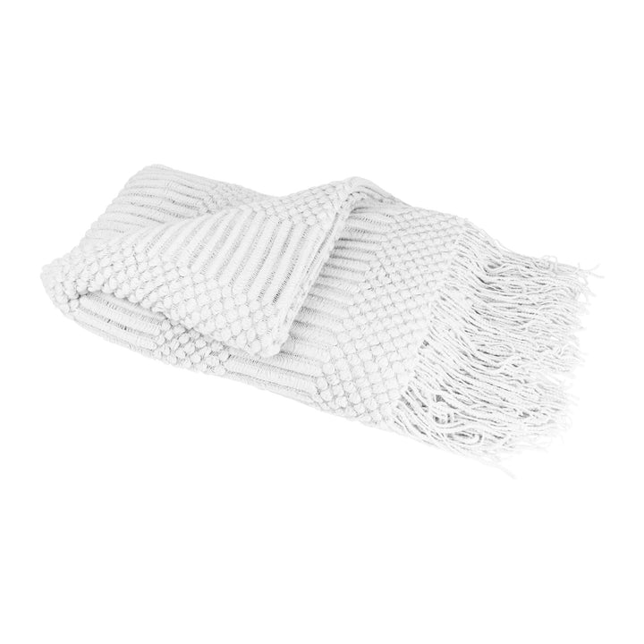QUVIO Plaid  - 220 x 127 cm - Polyester - Grijs (1)