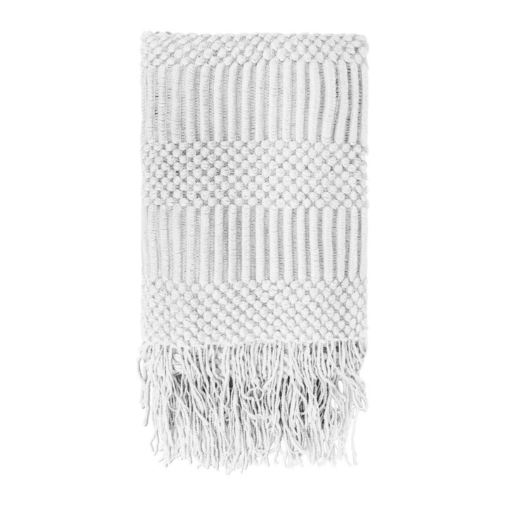 QUVIO Plaid  - 220 x 127 cm - Polyester - Grijs (4)