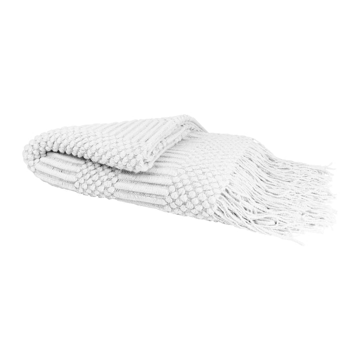 QUVIO Plaid  - 220 x 127 cm - Polyester - Grijs (5)