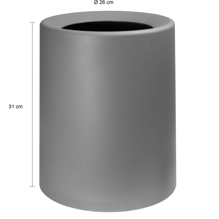 QUVIO Prullenbak plastic met binnenemmer - 12 L - Donker grijs (1)