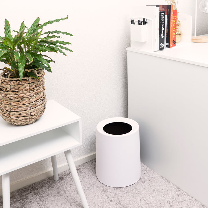 QUVIO Prullenbak plastic met binnenemmer - 12 L - Wit (4)