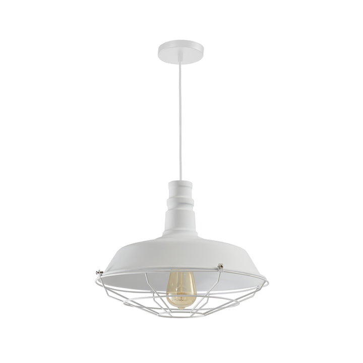 QUVIO Hanglamp staal met rooster wit - QUV5049L-WHITE (1)
