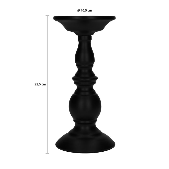 QUVIO Kandelaar - 21 cm - Metaal - Zwart (2)