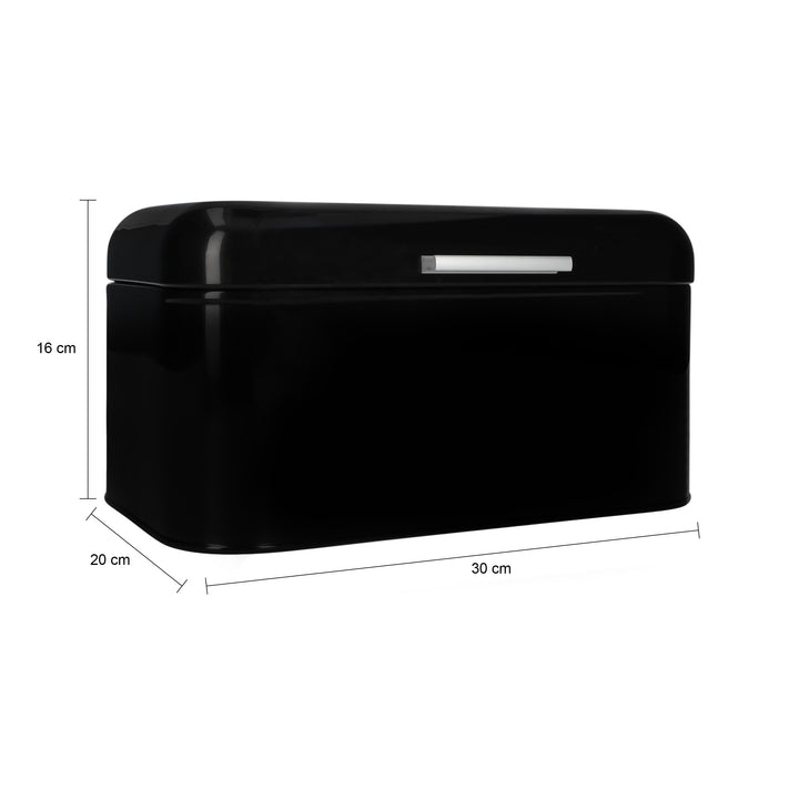 QUVIO Broodtrommel - 20 x 30 x 16 cm - Ijzer - Zwart (1)