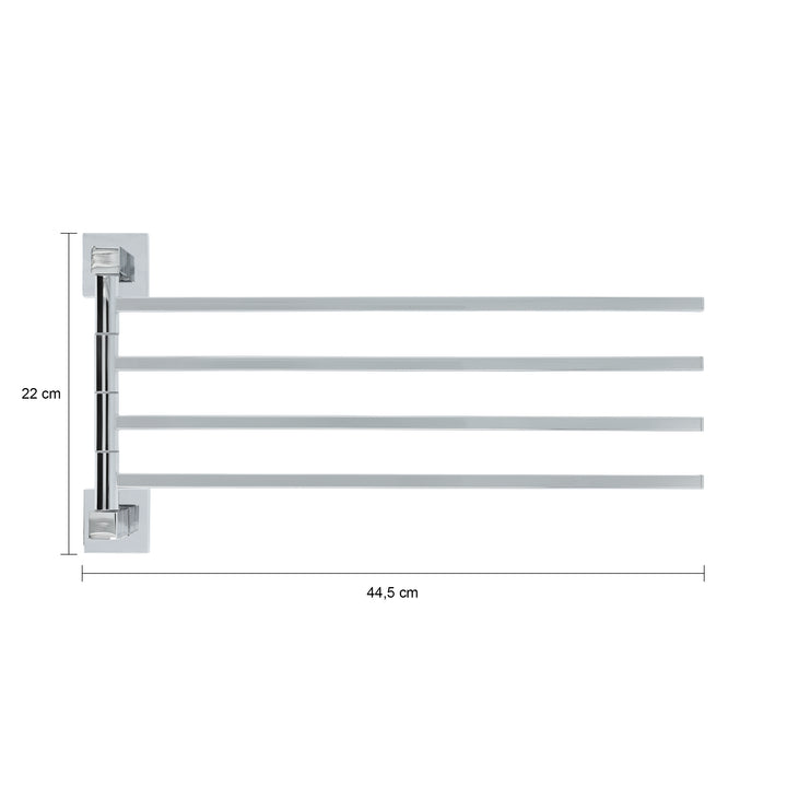 QUVIO Handdoekenrek met 4 armen - 44,5 cm - RVS - Zilver (1)