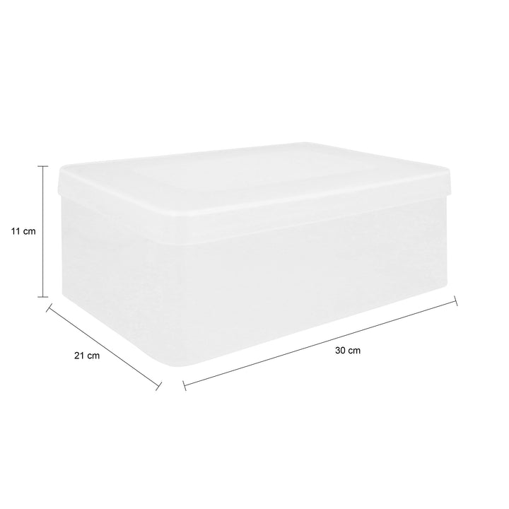 QUVIO Opbergdoos - 30 x 21 x 11 cm - Plastic - Transparant (1)