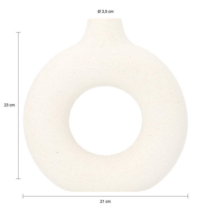 QUVIO Donutvaas - 23 cm - Keramiek - Wit (2)