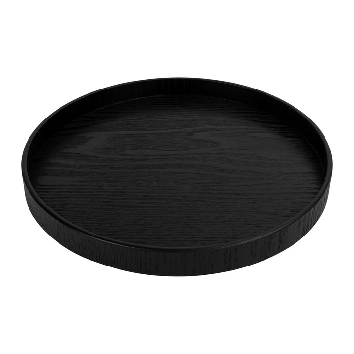 QUVIO Houten dienblad rond - Zwart - Maat S (24 cm) (3)