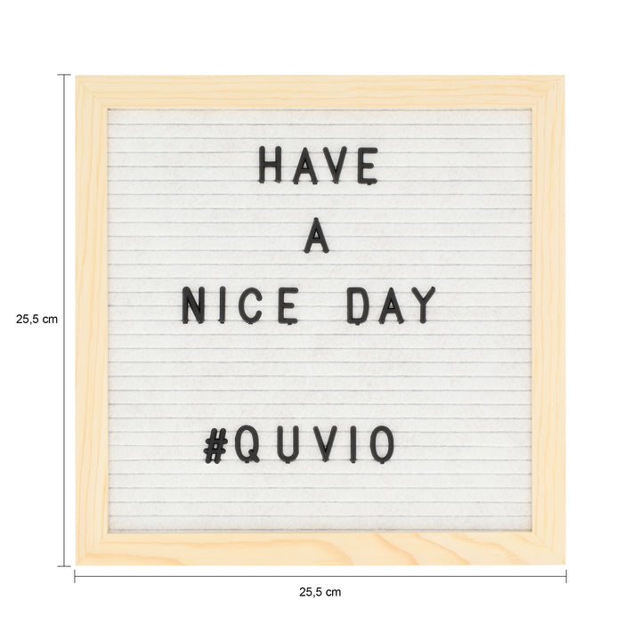 QUVIO Letterbord - Wit met houten lijst (2)