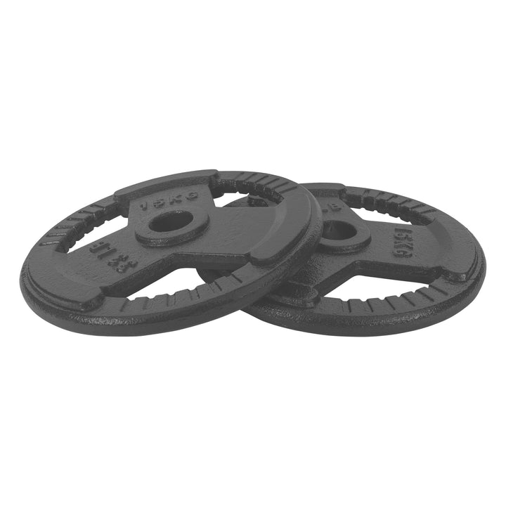 RYZOR Olympische Halterstang - 120 CM - Staal -  Zilver + Halterschijf - 25 KG - Gietijzer - Grijs - 1 Paar (6)