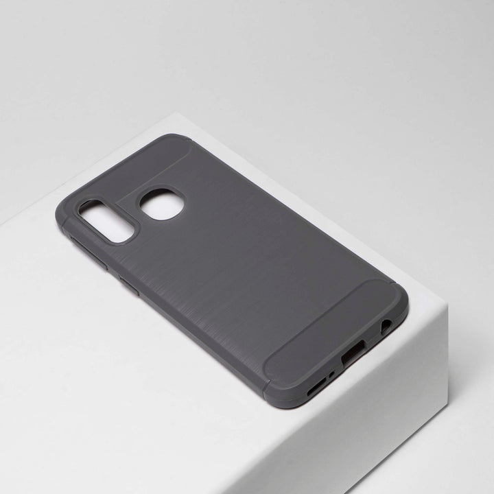 BMAX Carbon soft case hoesje voor Samsung Galaxy A40 - Grey/Grijs (1)