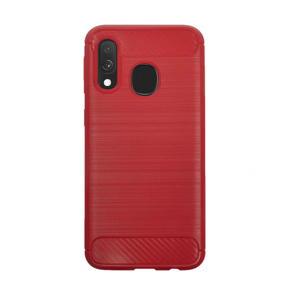 BMAX Carbon soft case hoesje voor Samsung Galaxy A40 - Red/Rood