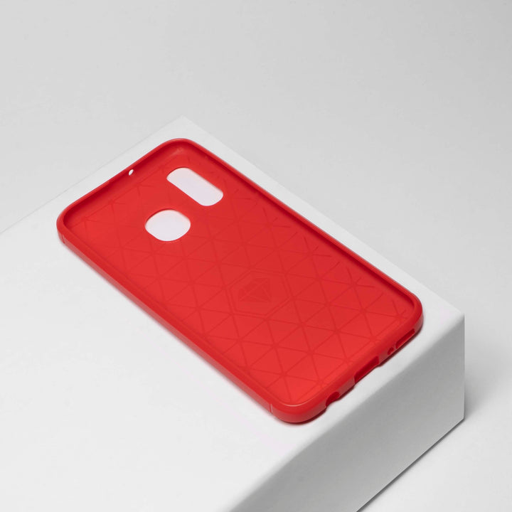 BMAX Carbon soft case hoesje voor Samsung Galaxy A40 - Red/Rood (2)