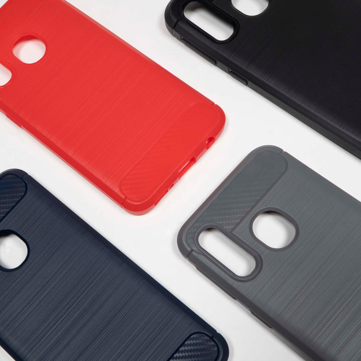 BMAX Carbon soft case hoesje voor Samsung Galaxy A40 - Red/Rood (3)