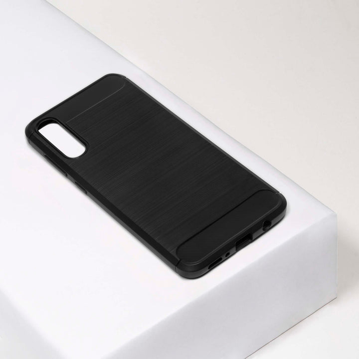 BMAX Carbon soft case hoesje voor Samsung Galaxy A50 - Black/Zwart (1)