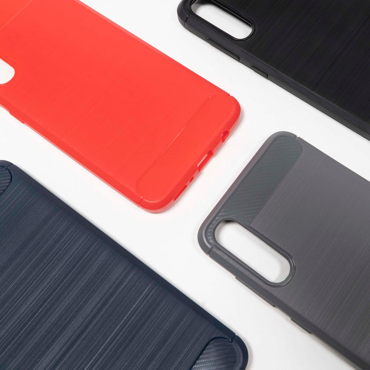 BMAX Carbon soft case hoesje voor Samsung Galaxy A50 - Grey/Grijs (3)
