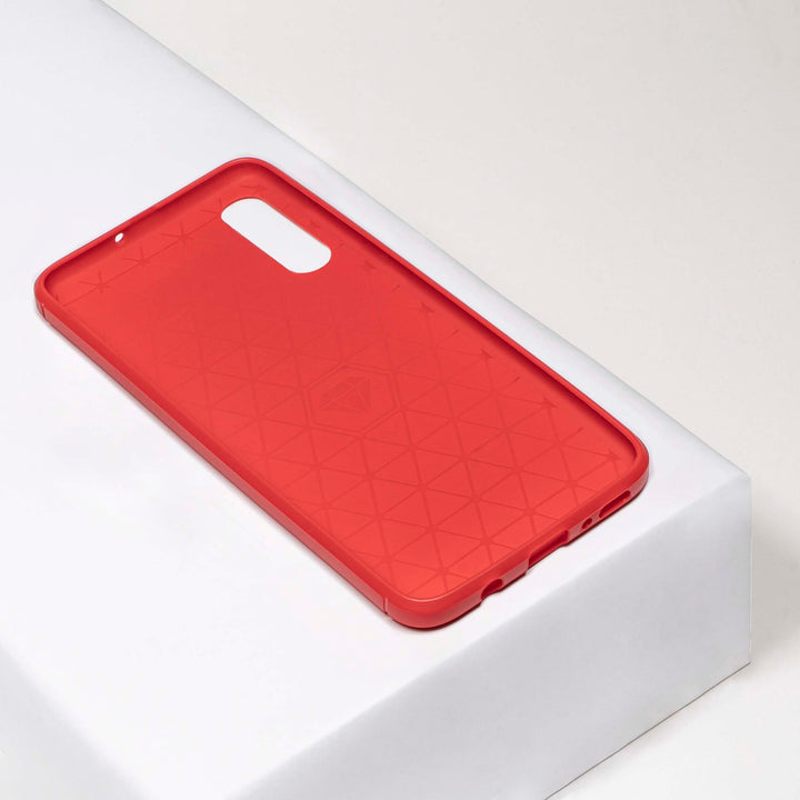 BMAX Carbon soft case hoesje voor Samsung Galaxy A70 - Red/Rood (2)