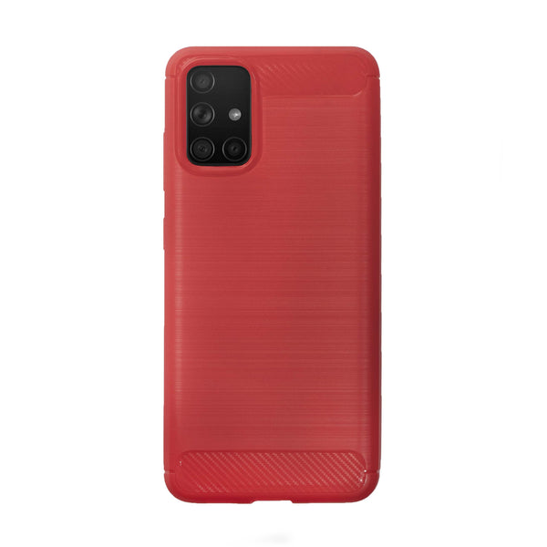 BMAX Carbon soft case hoesje voor Samsung Galaxy A71 - Red/Rood