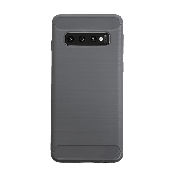 BMAX Carbon soft case hoesje voor Samsung Galaxy S10 - Grey/Grijs