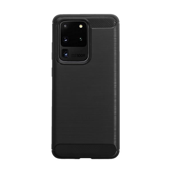 BMAX Carbon soft case hoesje voor Samsung Galaxy S20 Ultra - Black/Zwart