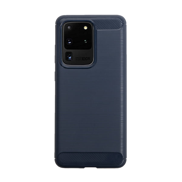 BMAX Carbon soft case hoesje voor Samsung Galaxy S20 Ultra - Blue/Blauw