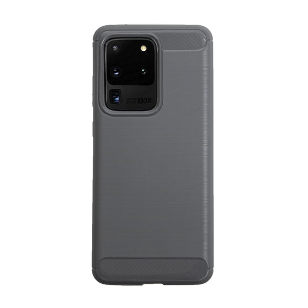 BMAX Carbon soft case hoesje voor Samsung Galaxy S20 Ultra - Grey/Grijs