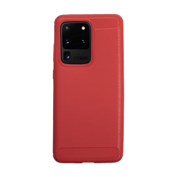 BMAX Carbon soft case hoesje voor Samsung Galaxy S20 Ultra - Red/Rood