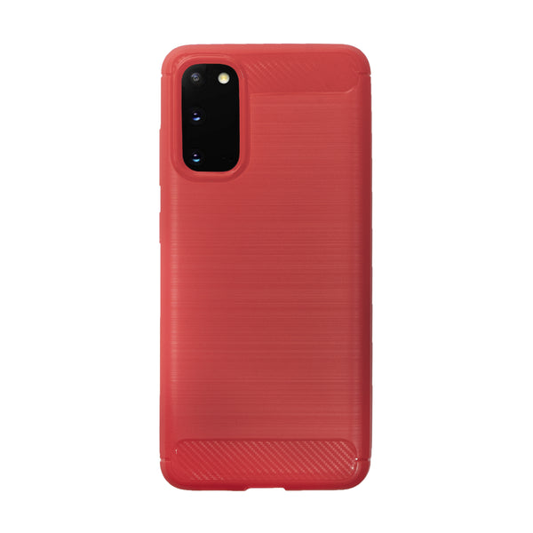 BMAX Carbon soft case hoesje voor Samsung Galaxy S20 - Red/Rood