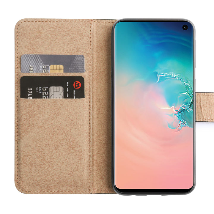 BMAX Leren flip case hoesje voor Samsung Galaxy S10e - Zwart (3)