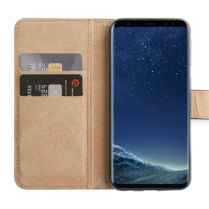 BMAX Leren flip case hoesje voor Samsung Galaxy S8 Plus - Zwart (3)
