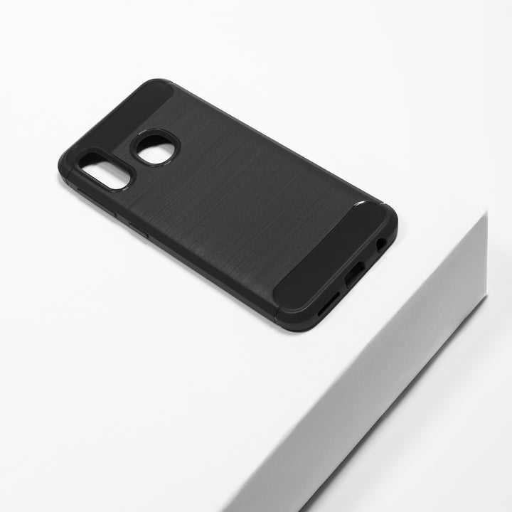 BMAX Carbon soft case hoesje voor Samsung Galaxy A20e - Black/Zwart (1)