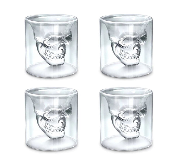 Aretica Shot glaasje Skull set van 4 glas - (6)