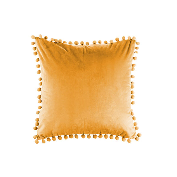 QUVIO Sierkussen gevuld 50 x 50 cm - met bolletjes - fluweel - Okergeel