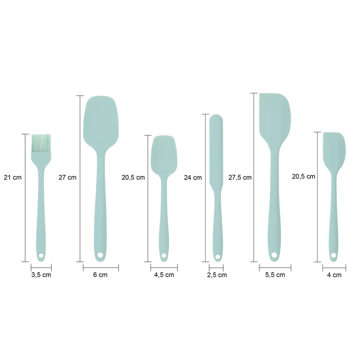 Krumble Spatelset - 6 stuks - Siliconen - Lichtgroen (1)