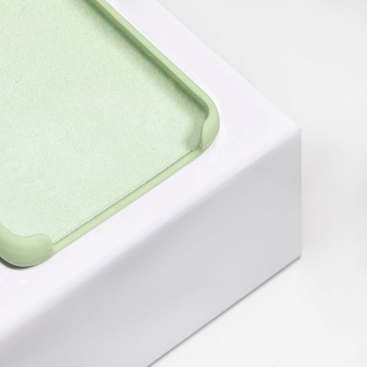 BMAX Liquid silicone case hoesje voor OnePlus 6T - Mint Green/Mintgroen (3)