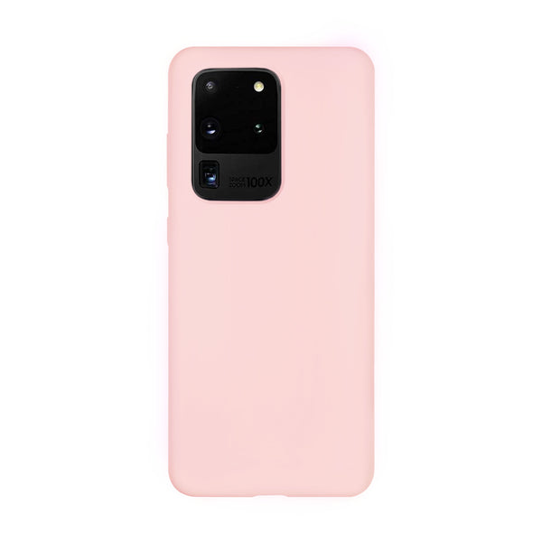 BMAX Liquid silicone case hoesje voor Samsung Galaxy S20 Ultra - Pink/Lichtroze