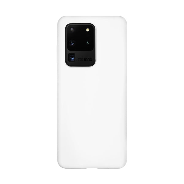 BMAX Liquid silicone case hoesje voor Samsung Galaxy S20 Ultra - White/Wit